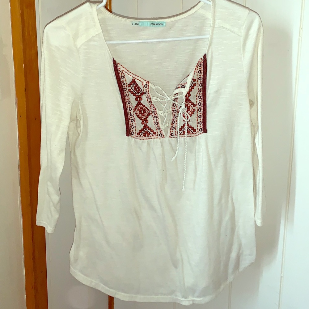Maurice’s 3/4 Sleeve Aztec Print Top